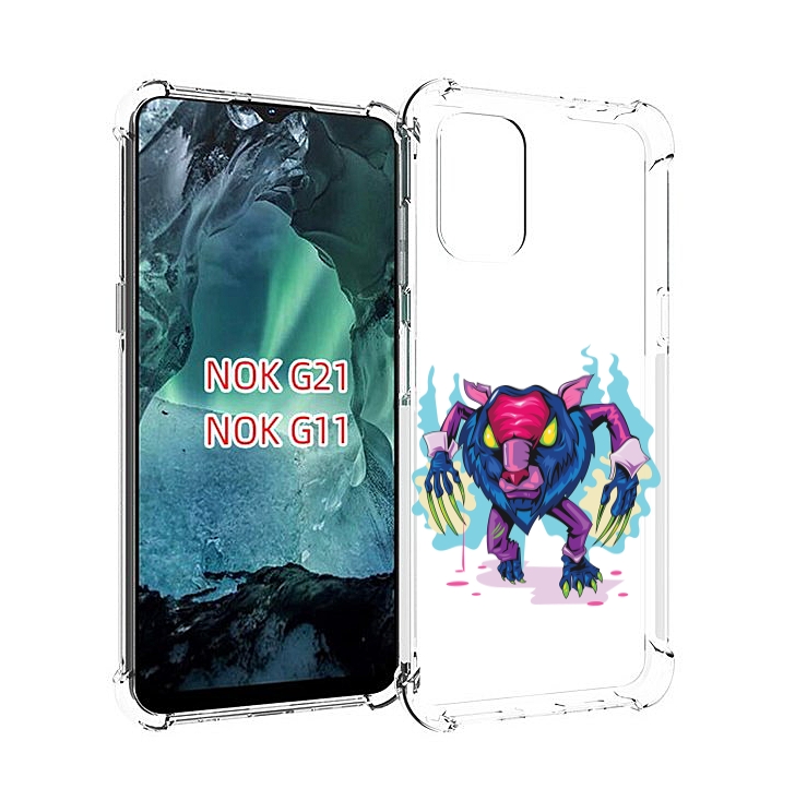 

Чехол MyPads фиолетовая-россомаха для Nokia G11 / G21, Прозрачный, Tocco