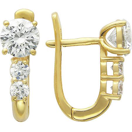 

Серьги женские из золота Эстет 01С134878, фианит, 01С134878