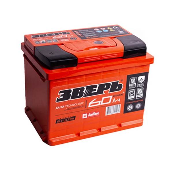 

Zvefb 60A3-L_акб 6Ст- 60Ач Зверь Efb Прям. Поляр. (242X175x190 Пуск. Ток 640А) Ca/Ca. Гара