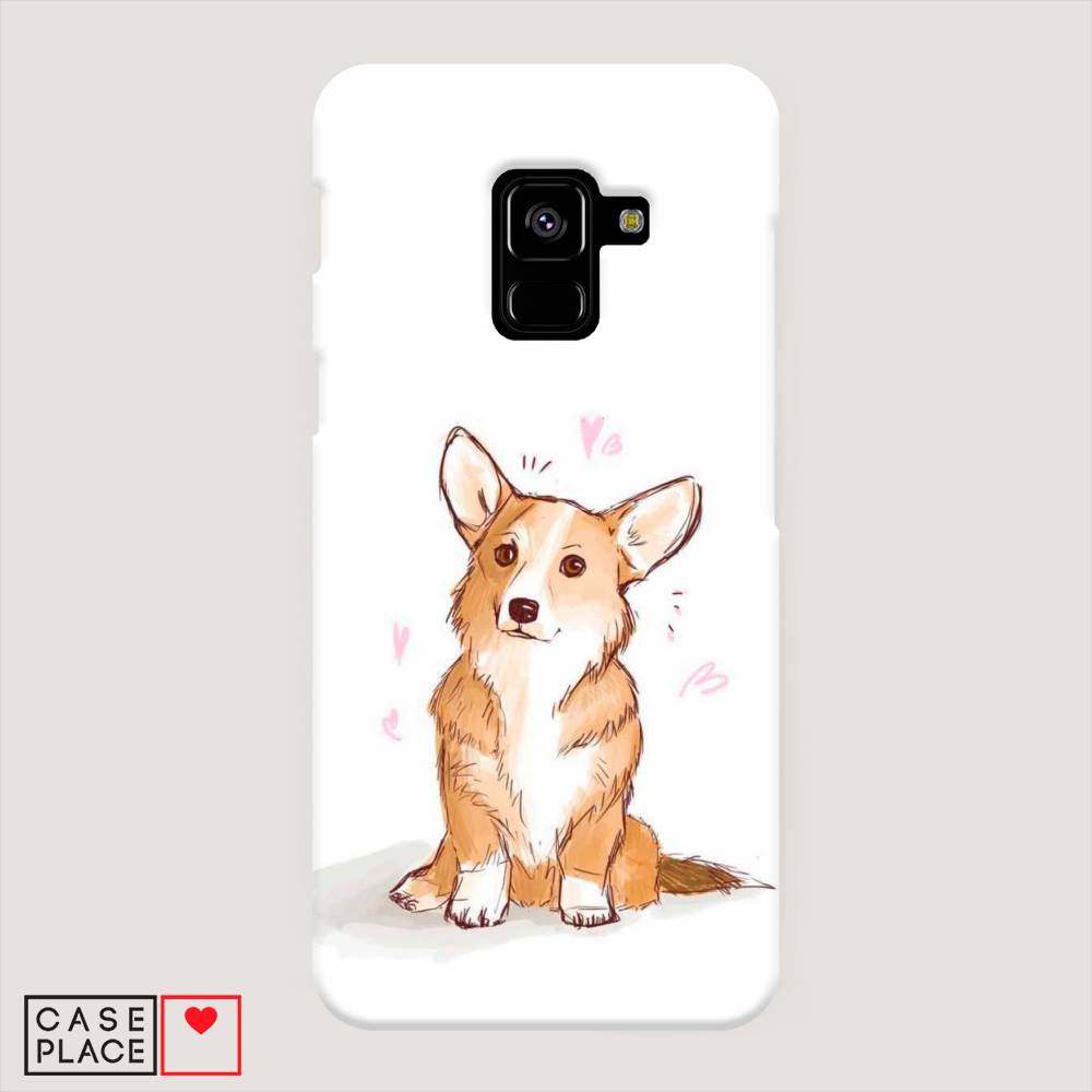 

Пластиковый чехол "Корги любовь" на Samsung Galaxy A8 2018, 25420-1