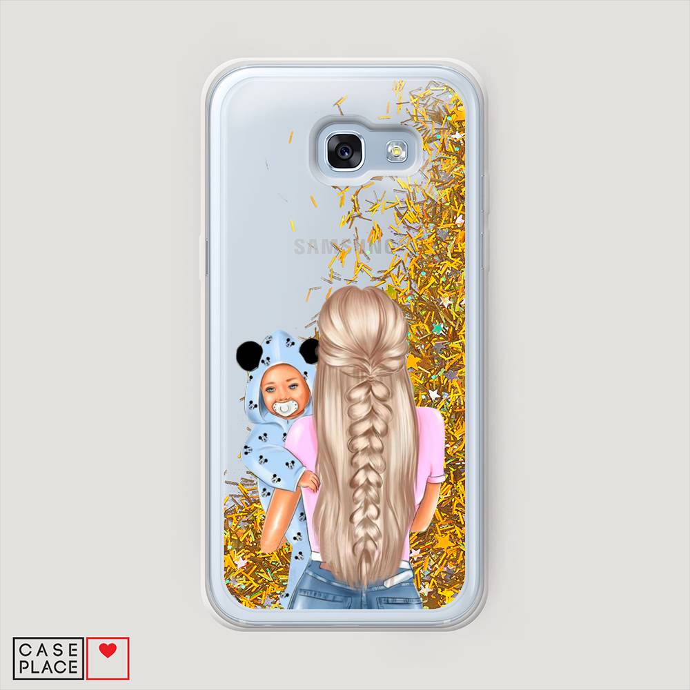 

Чехол Awog на Samsung Galaxy A3 2017 / Самсунг A3 2017 "Молодая мама", Бежевый;голубой, 20390-1