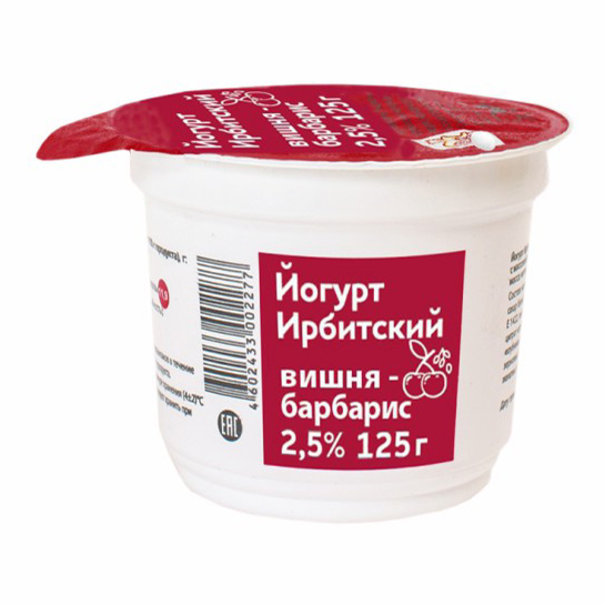 

Йогурт Ирбитское вишня-барбарис 2,5% 125 г