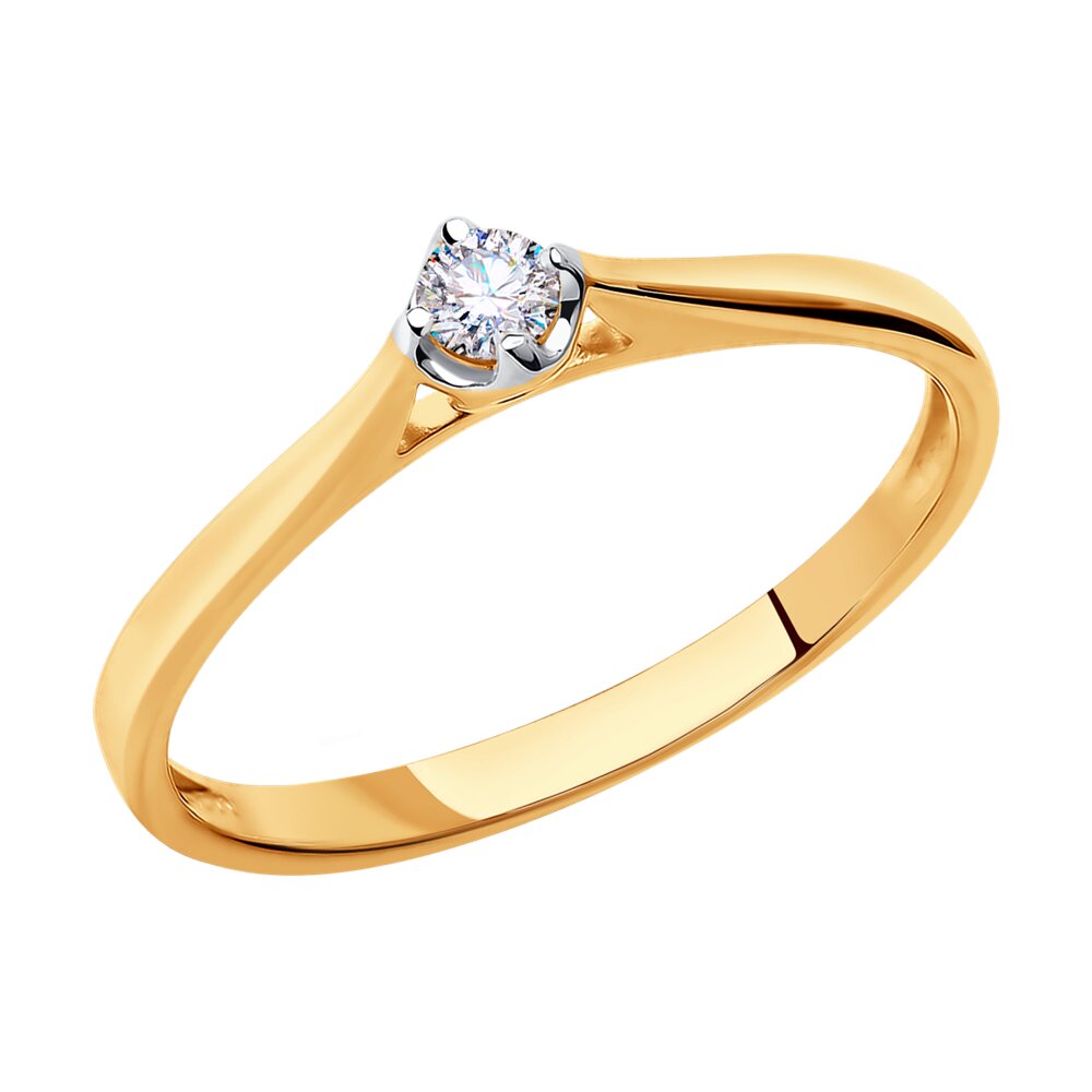 

Кольцо из золота р. 18 SOKOLOV Diamonds 1011383, бриллиант, 1011383