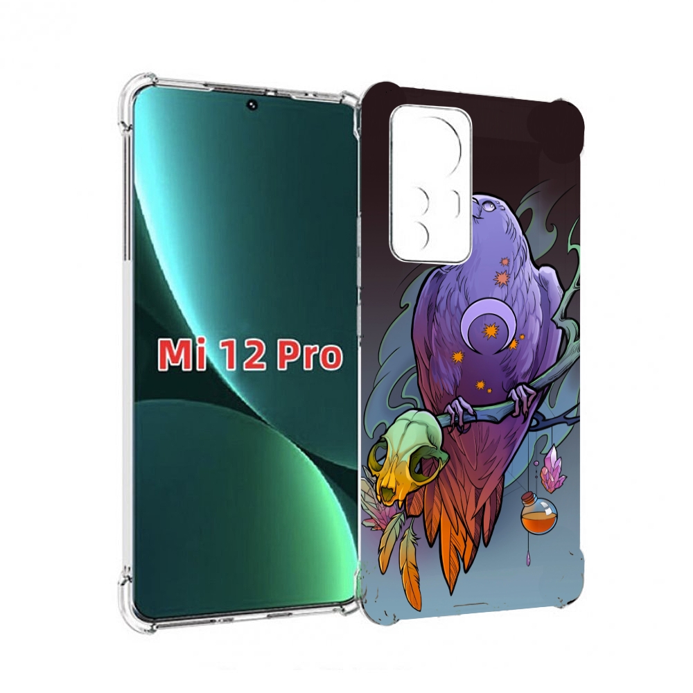

Чехол MyPads фиолетовый ворон на ветке для Xiaomi 12S Pro, Прозрачный, Tocco