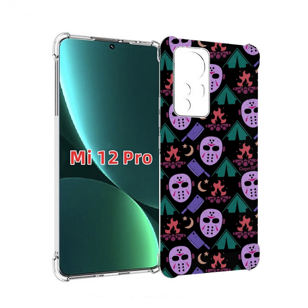 

Чехол MyPads фиолетовые маски для Xiaomi 12S Pro, Прозрачный, Tocco