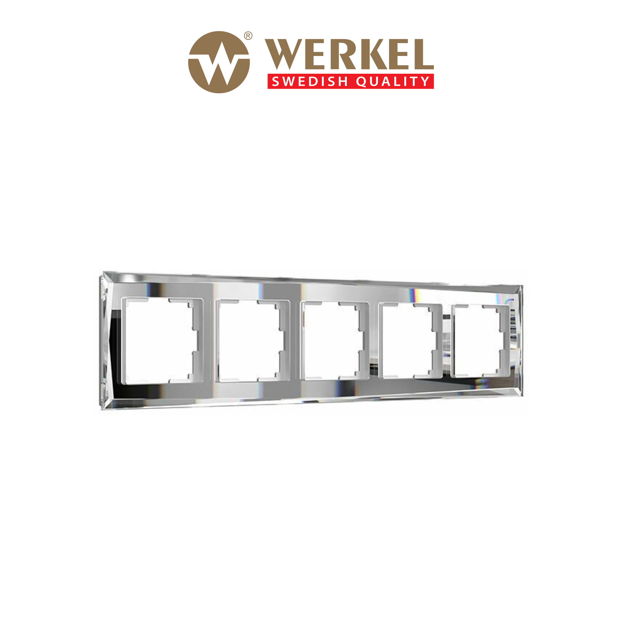 

Рамка для розетки / выключателя на 5 постов Werkel W0051220 Diamant зеркальный стекло, Серебристый
