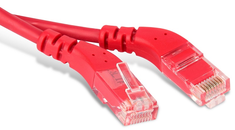 фото Кабель для компьютера hyperline pc-apm-utp-rj45/l45-rj45/r45-c6-1m-lszh-rd