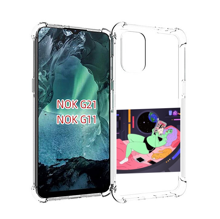 

Чехол MyPads трехглазая девушка зеленая для Nokia G11 / G21, Прозрачный, Tocco