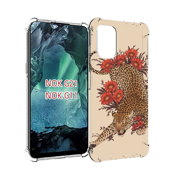 

Чехол Mypads Тигр-Из-Цветов Для Nokia G11/G21, Прозрачный, Tocco