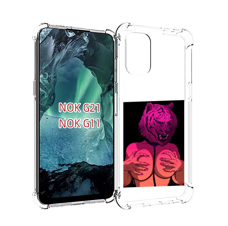 

Чехол Mypads Тигр С Секретом Женский Для Nokia G11/G21, Прозрачный, Tocco