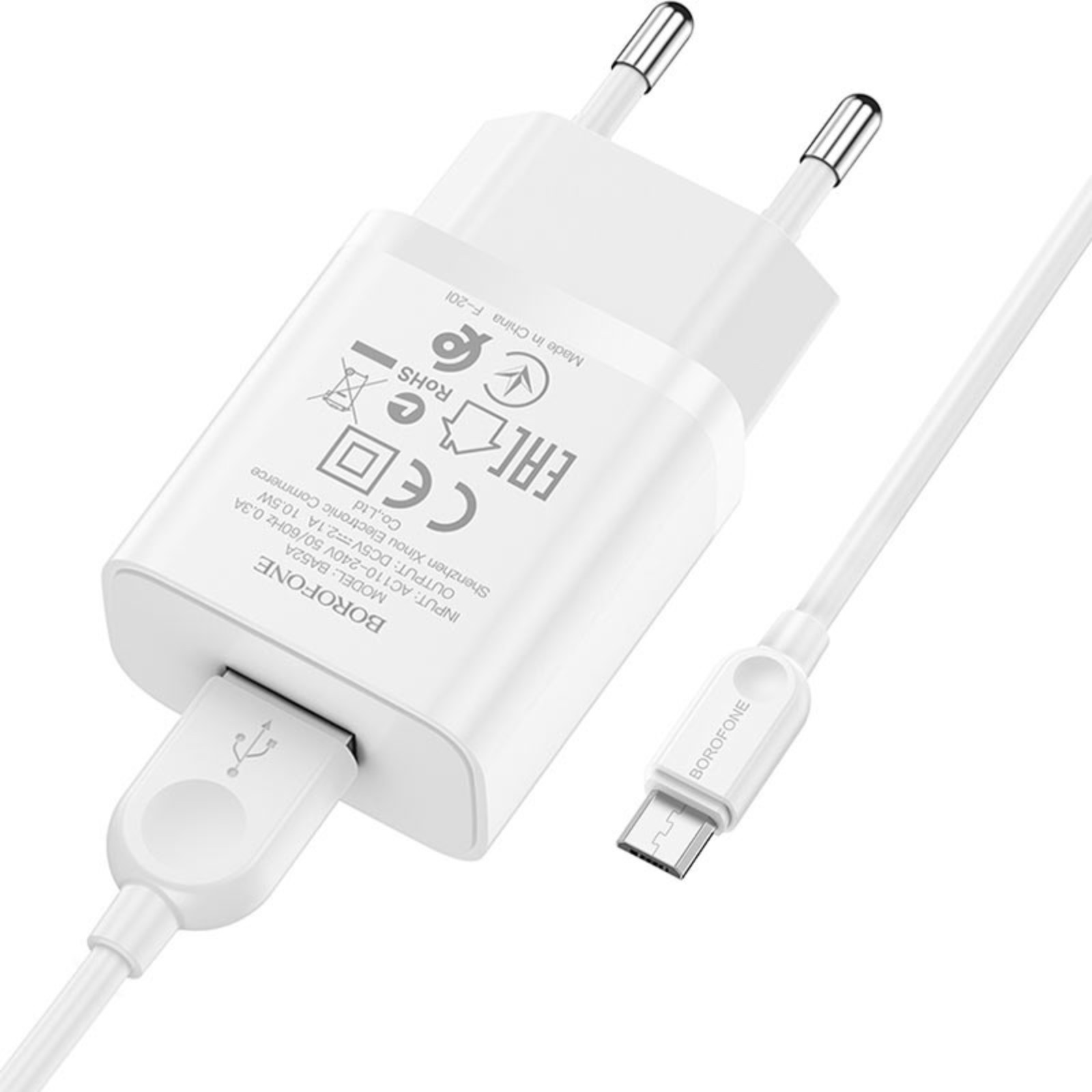 

Сетевое зарядное устройство NoBrand micro usb - usb 1xUSB 2.1 А белый