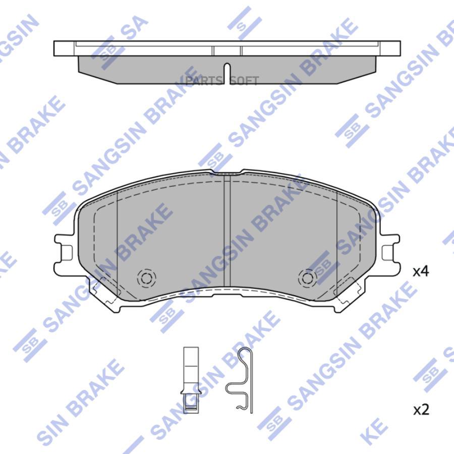 

Колодки Тормозные Renault Scenic 15- Передние Sangsin Brake Sp4408