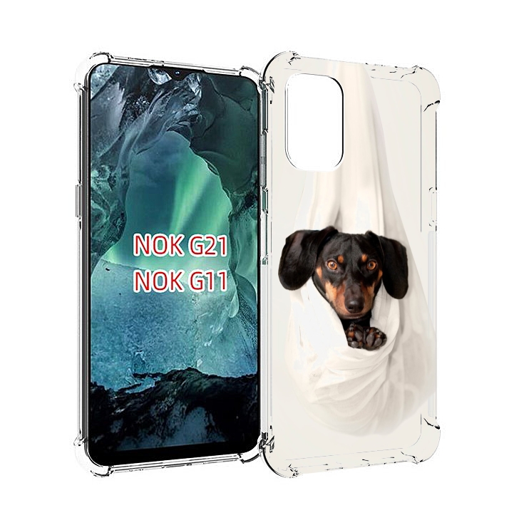 

Чехол MyPads такса собака для Nokia G11 / G21, Прозрачный, Tocco