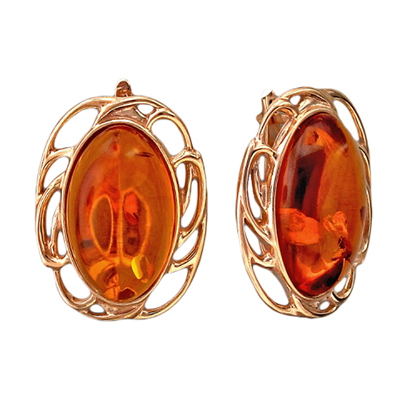 

Серьги женские из серебра Эстет 51С450950П, янтарь, 51С450950П