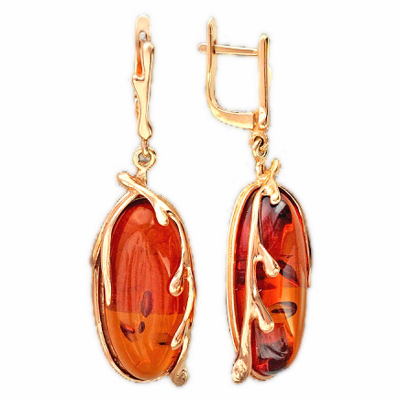 

Серьги женские из серебра Эстет 51С450101П, янтарь, 51С450101П