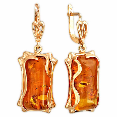

Серьги женские из серебра Эстет 51С450051П, янтарь, 51С450051П