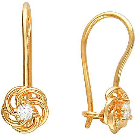 

Серьги женские из золота Эстет 01С116472, фианит, 01С116472