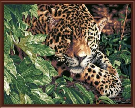 картина по номерам Леопард в кустах GX6833