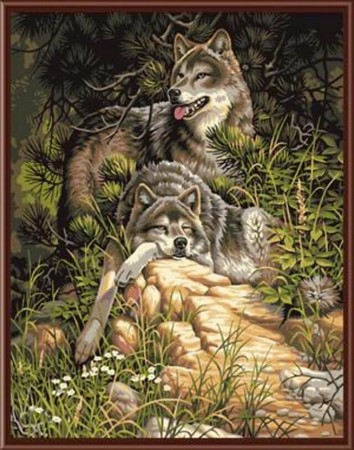 фото Картина по номерам волки gx6177 цветной мир ярких идей