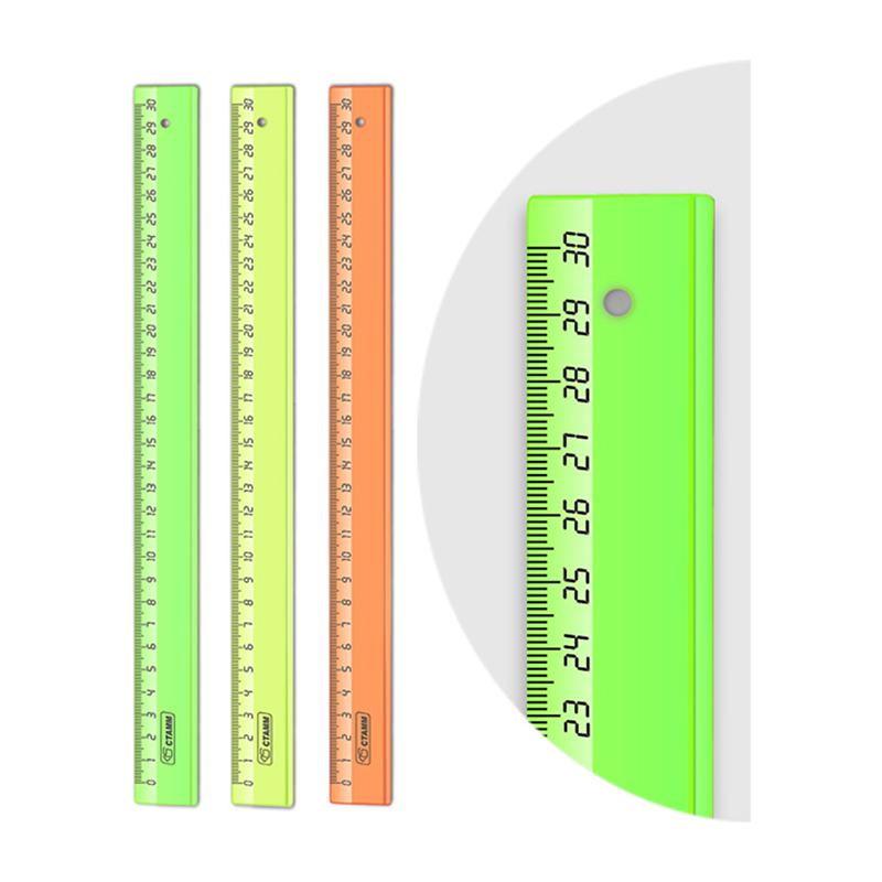 

Линейка 30см СТАММ, пластиковая, прозрачная, неоновые цвета, ассорти, (20шт.), Разноцветный