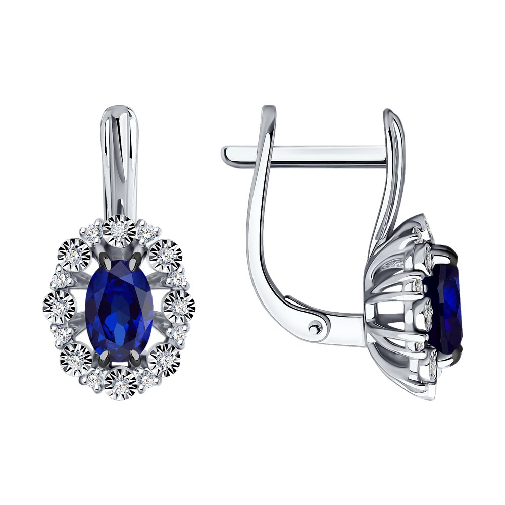 

Серьги из белого золота Diamant 52-220-01999-1, бриллиант/сапфир, 52-220-01999-1
