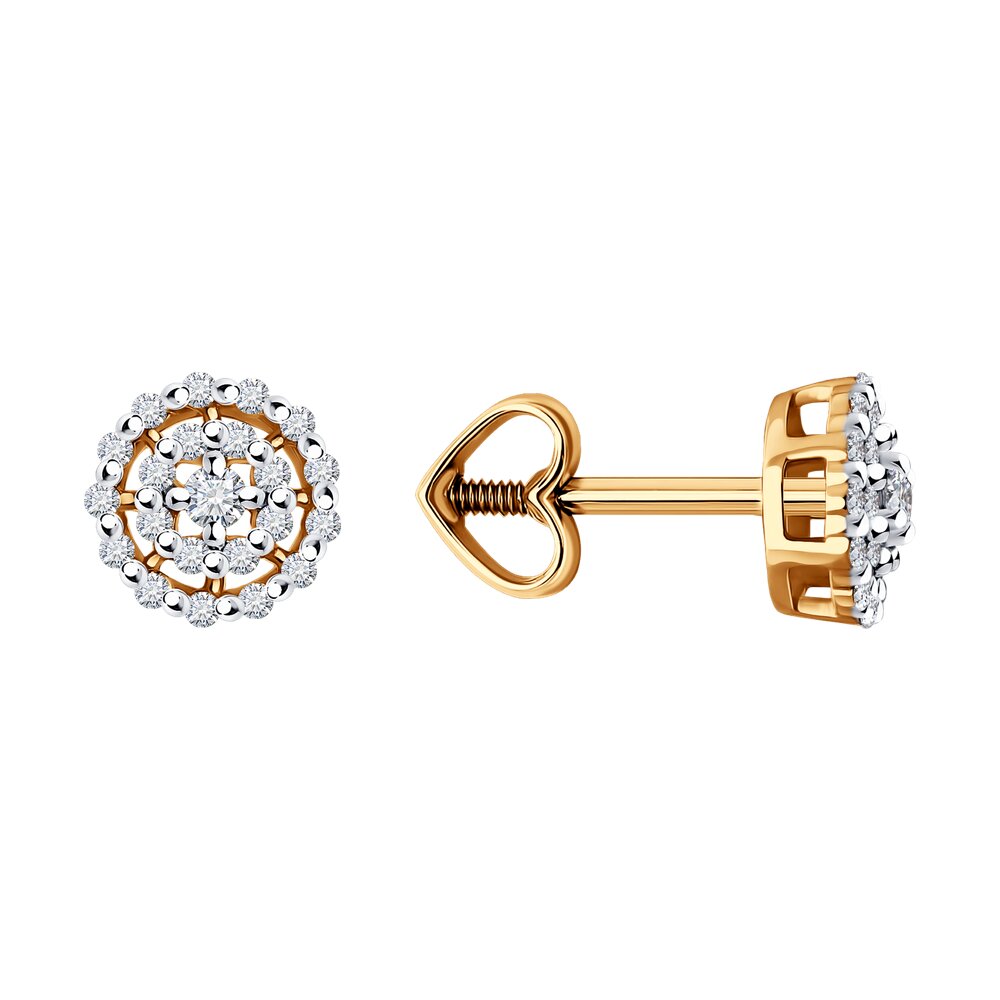 

Серьги пусеты из красного золота Diamant 51-222-02092-1, бриллиант, 51-222-02092-1