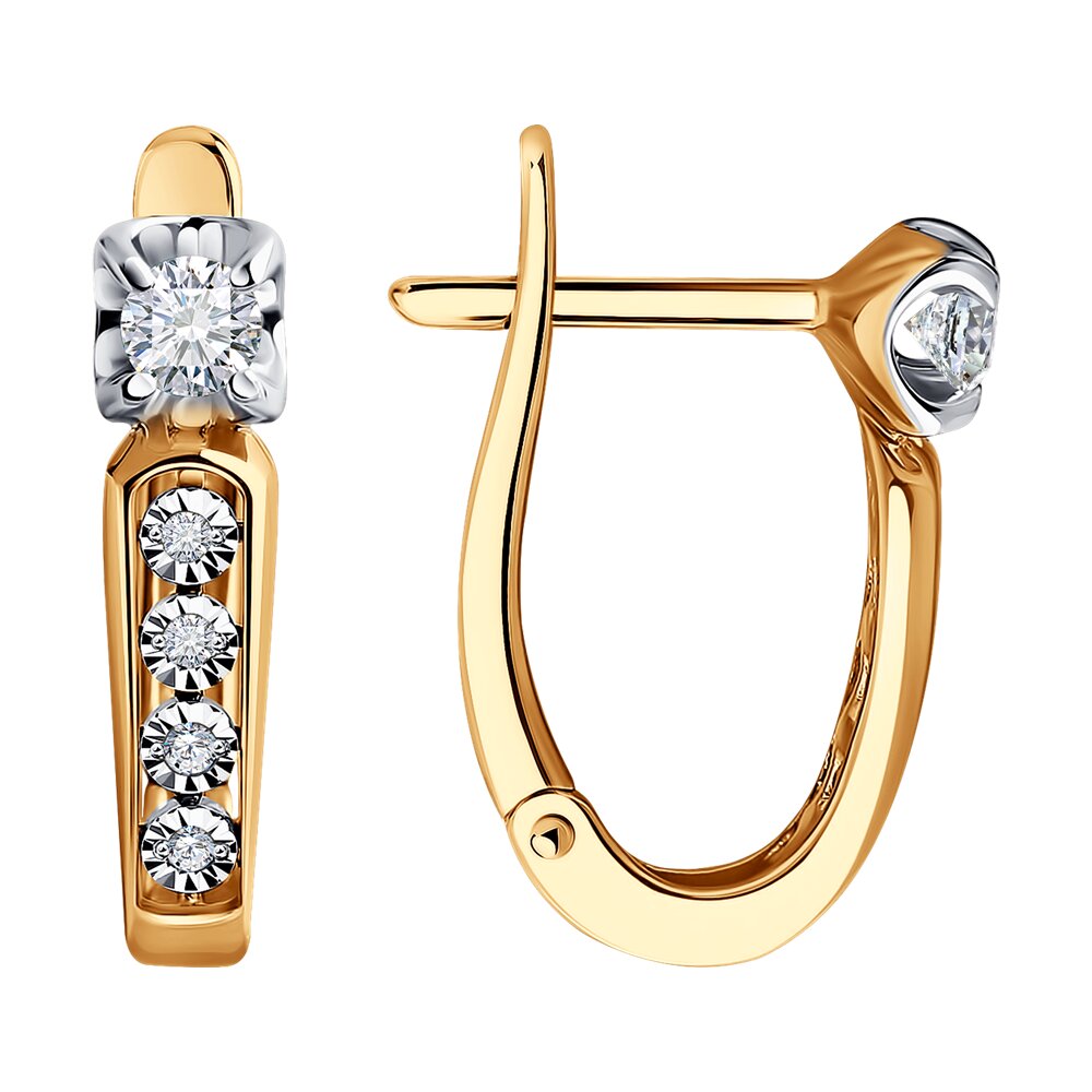 

Серьги из комбинированного золота с бриллиантом Diamant 51-220-01998-1, 51-220-01998-1