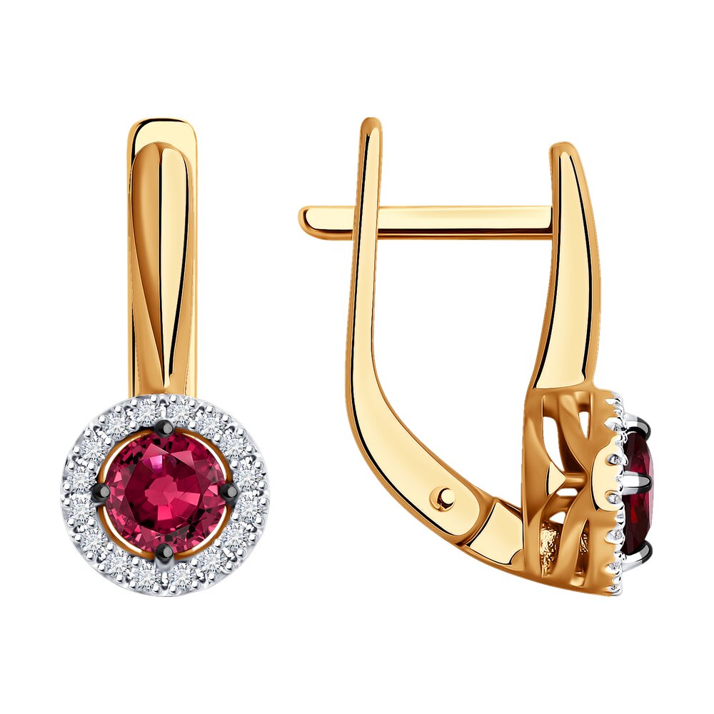 

Серьги из красного золота Diamant 51-220-01772-3, бриллиант/рубин, 51-220-01772-3