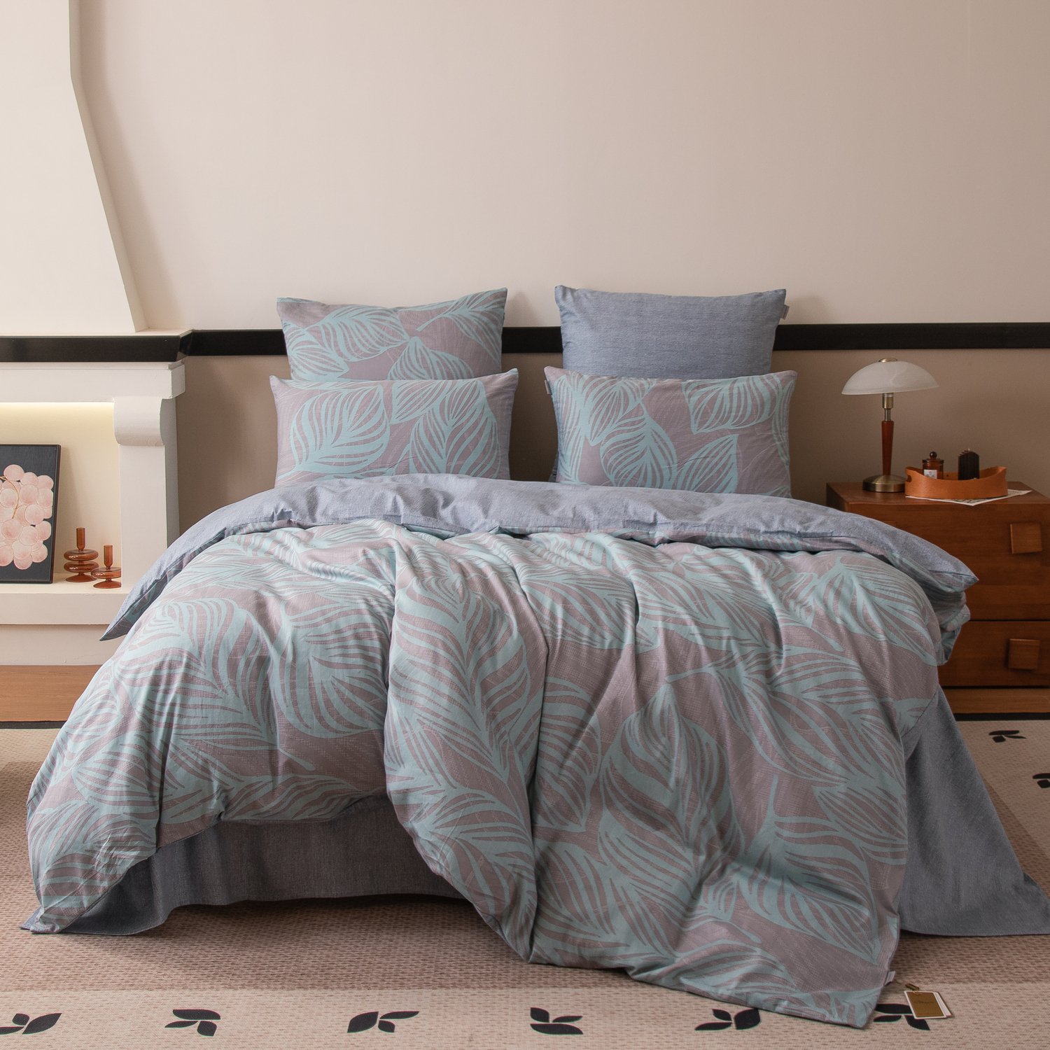 

Комплект постельного белья Viva-Home Textile 100% хлопок C608 Евро Макси 4 наволочки