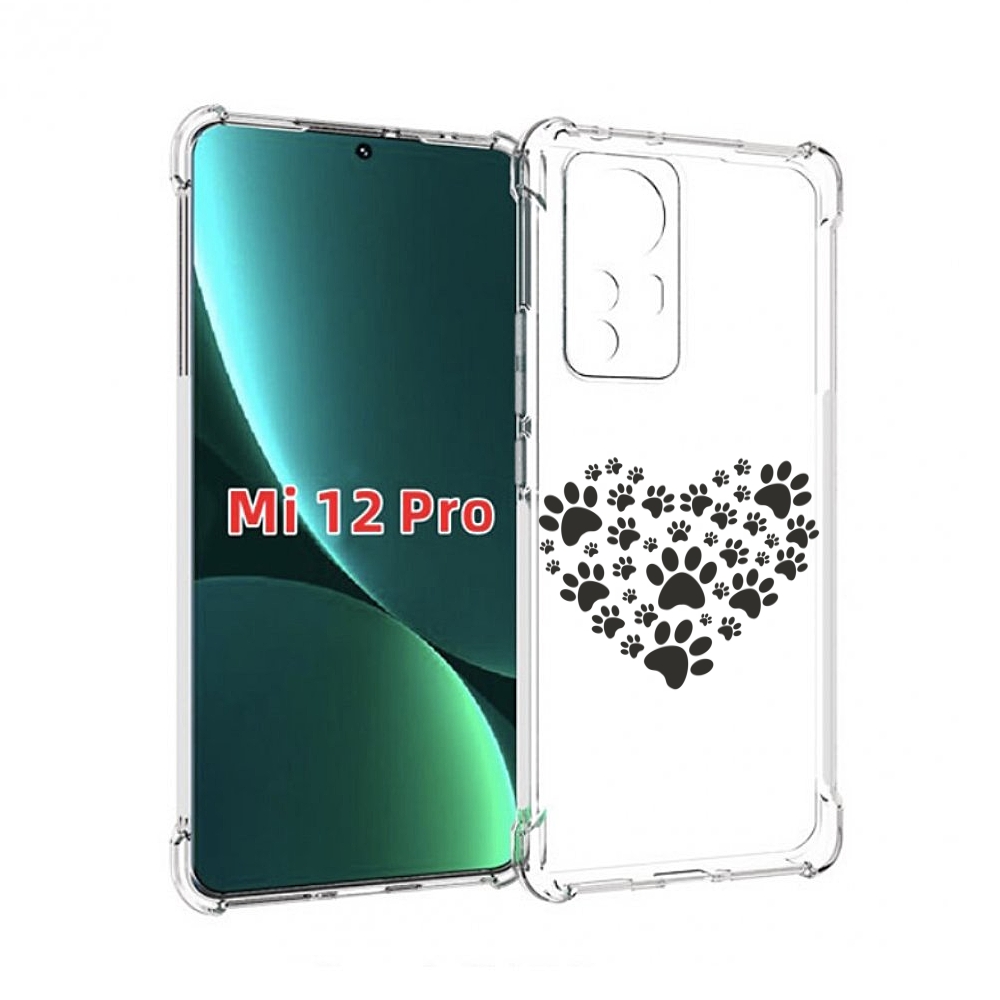 

Чехол MyPads следы-в-сердечке для Xiaomi 12S Pro, Прозрачный, Tocco