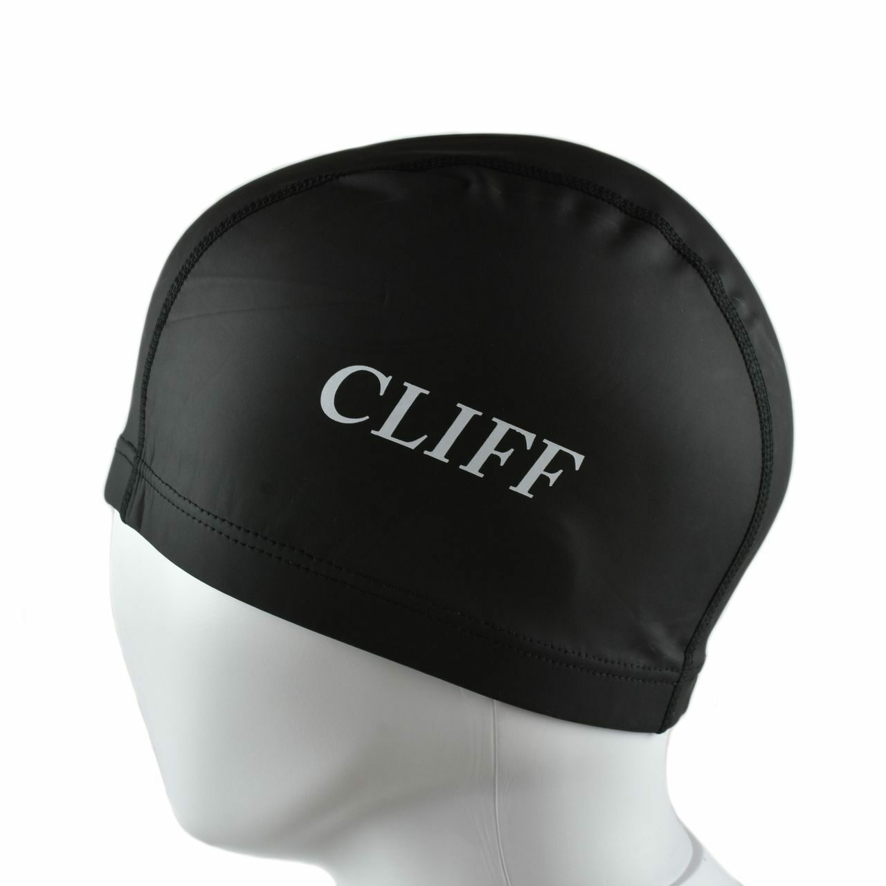 Шапочка для плавания CLIFF силиконовая с лайкрой PU01, черная