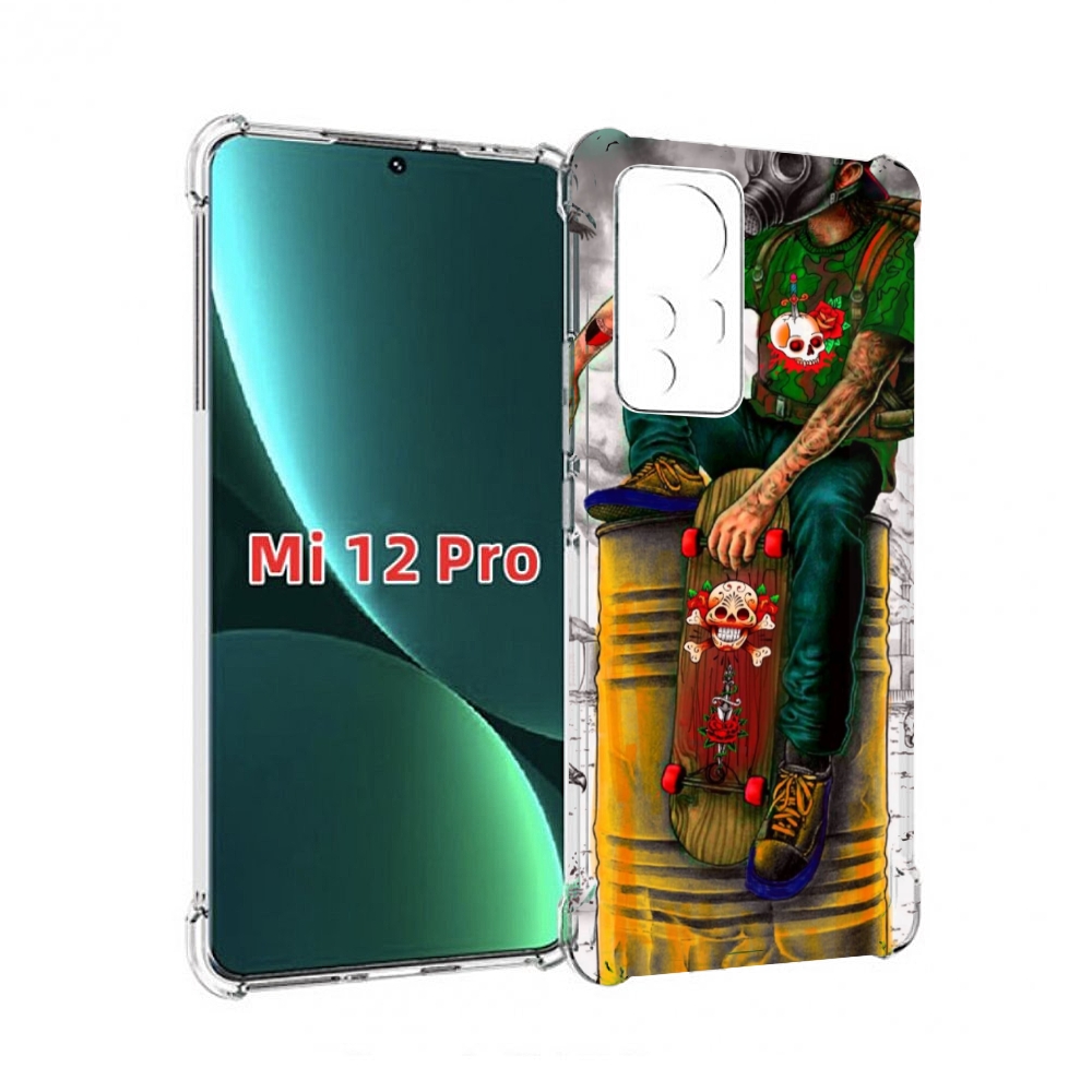 

Чехол MyPads скейтер в противогазе для Xiaomi 12S Pro, Прозрачный, Tocco