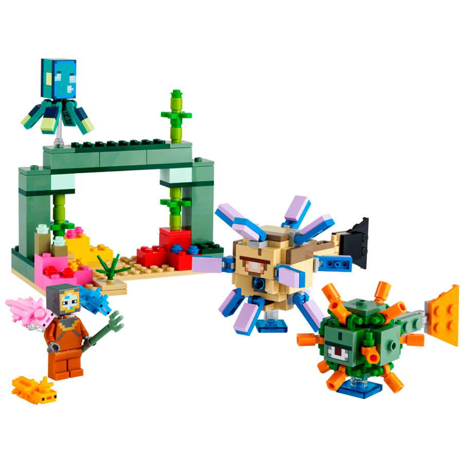 

Конструктор Lepin 1079 Майнкрафт Битва со стражем My World 255 деталей
