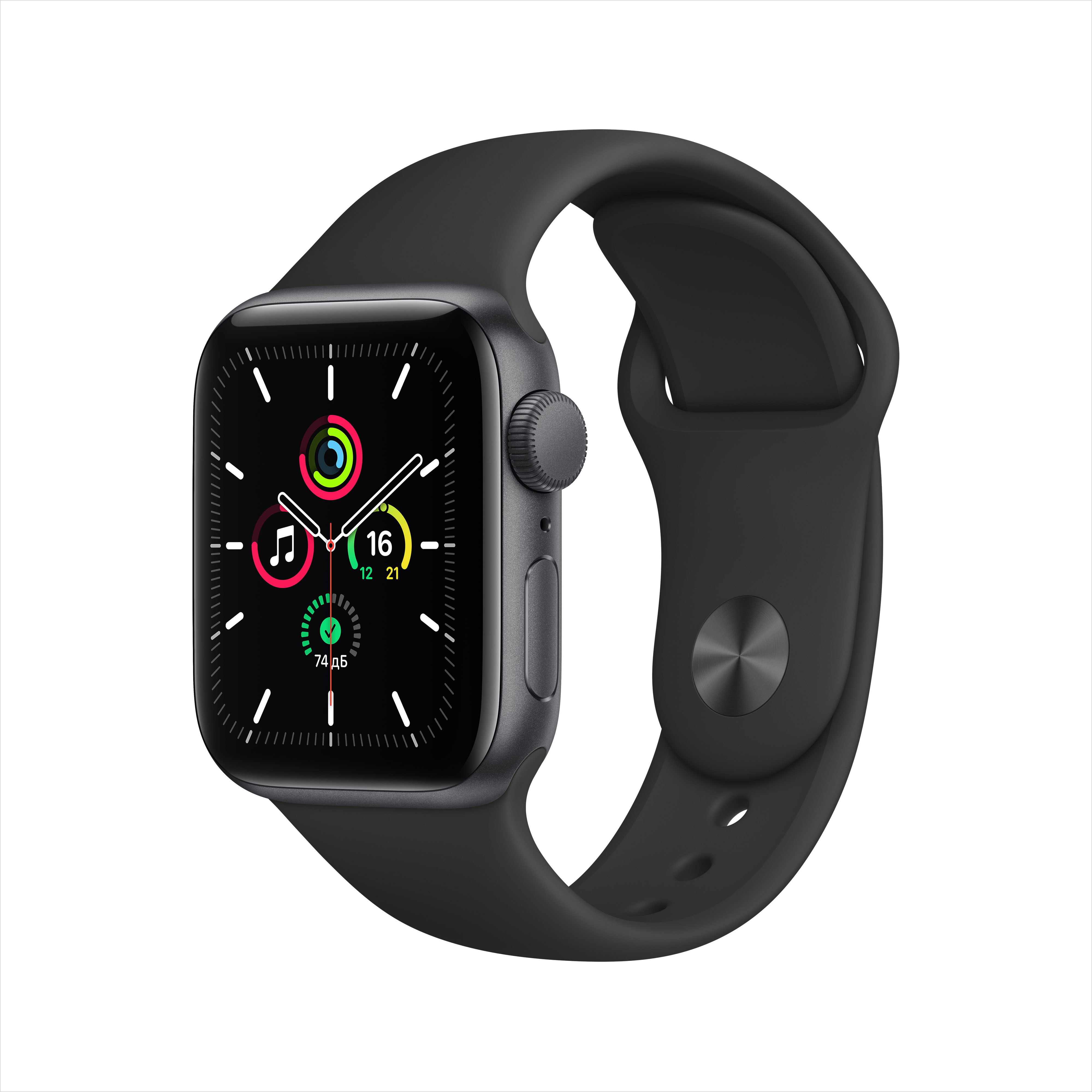 фото Смарт-часы apple watch se 40mm space grey with black sport band (mydp2ru/a)