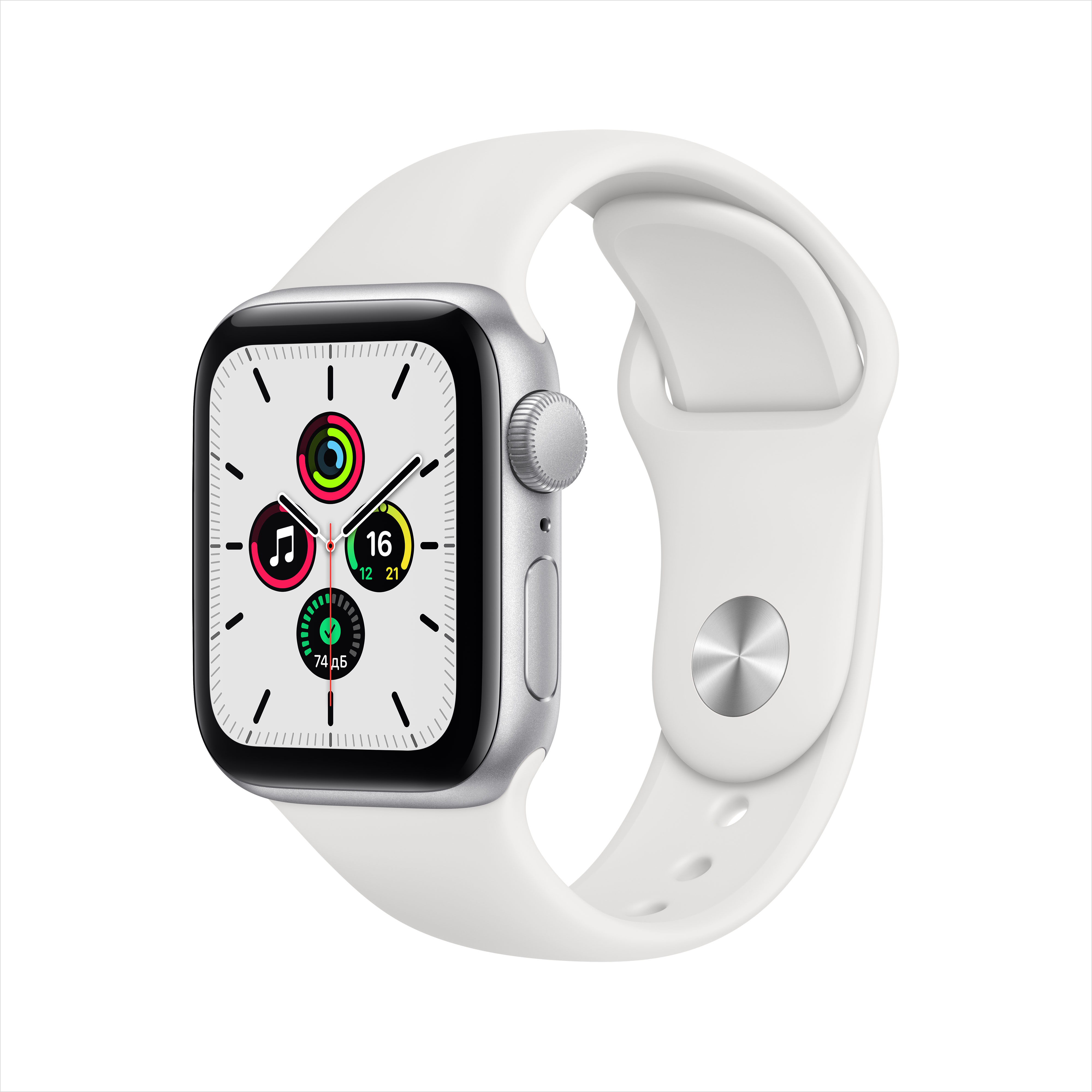 фото Смарт-часы apple watch se 40mm silver with white sport band (mydm2ru/a)