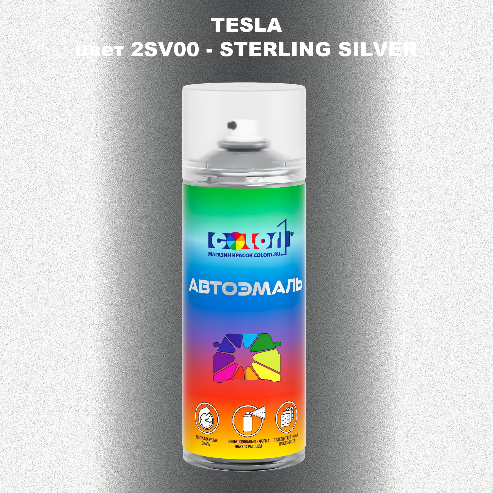 

Аэрозольная краска COLOR1 для TESLA, цвет 2SV00 - STERLING SILVER, Прозрачный