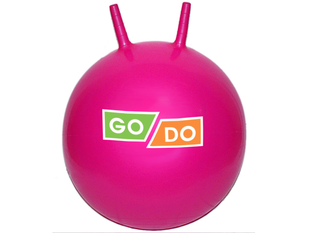 фото Мяч-прыгун с ушками. диаметр 45 см. цвет: малиновый: 3-d45-ма go do