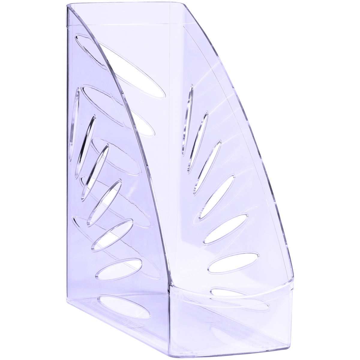 

Лоток для бумаг вертикальный СТАММ "Тропик", тонированный фиолетовый, ширина 110мм