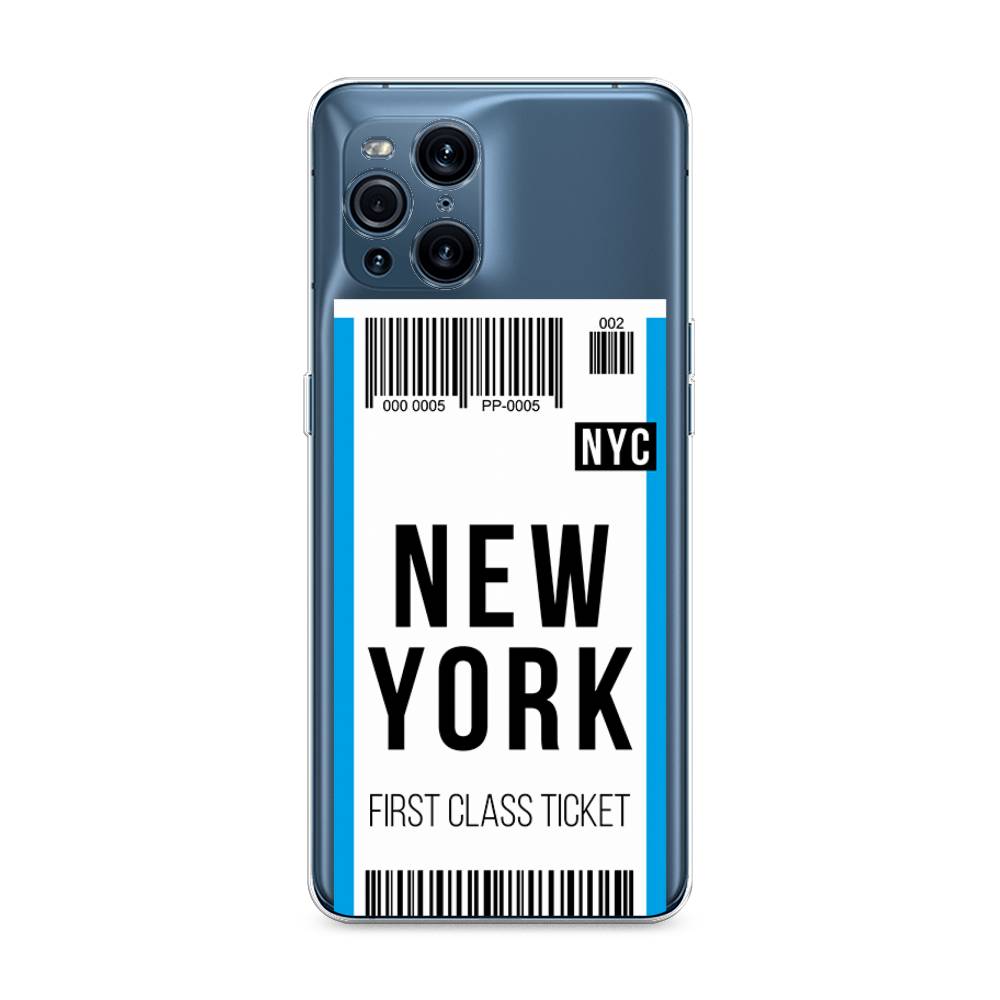 

Чехол для Oppo Find X3 Pro "Билет в Нью-Йорк", Белый;голубой, 255750-6