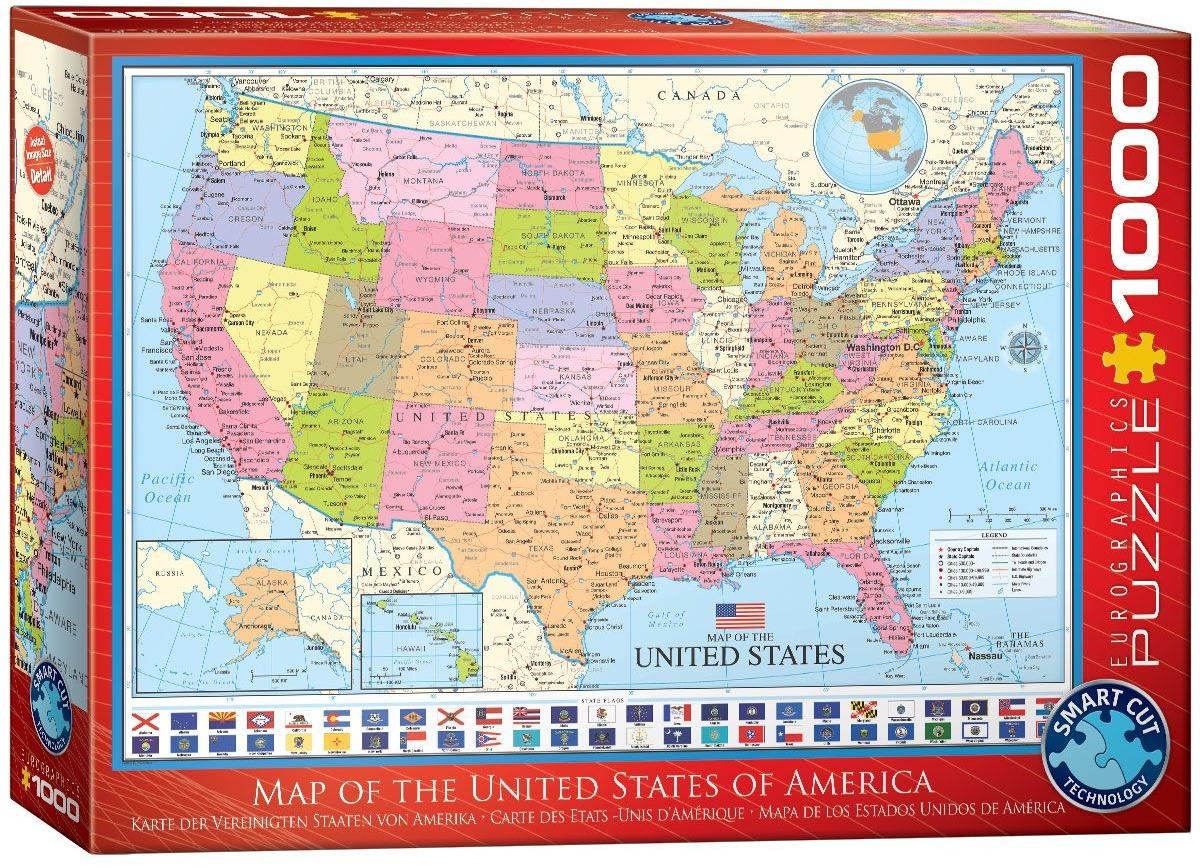 

Пазл Eurographics Карта США 1000 деталей, Карта США