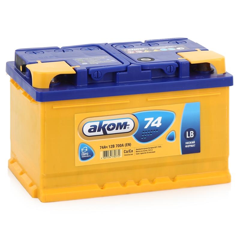 

AKOM Аккумулятор АКОМ LB 74 А/ч обратная R+ 278x175x175 EN700 А, 6CT740LB