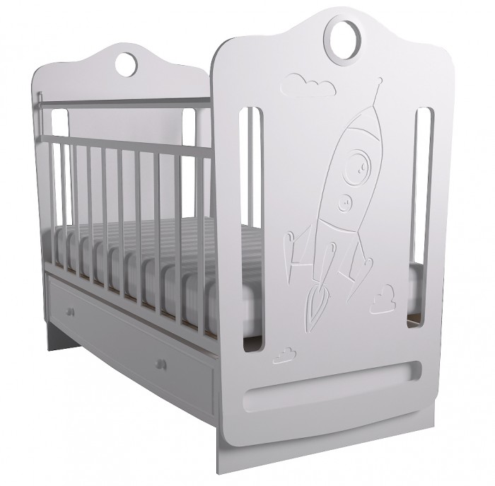 

Кроватка для новорожденных Forest kids Space маятник поперечный цв. белый, Space