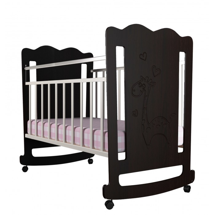 Кроватка для новорожденных Forest kids Lovely Giraffe (качалка) цв. венге; слоновая кость