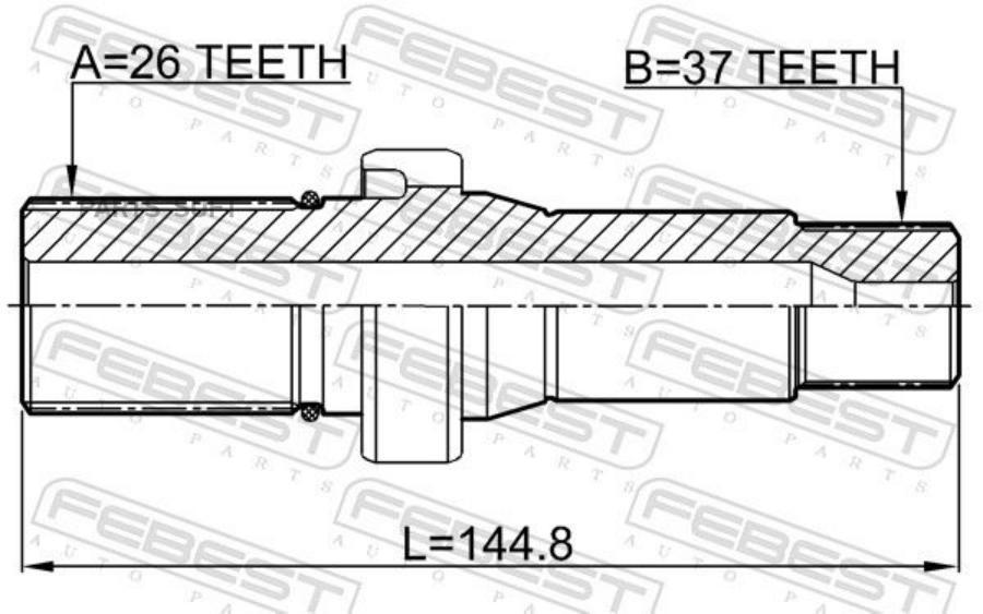 Полуось правая 37x144.8x26