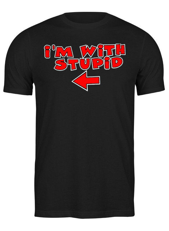 

Футболка мужская Printio I'm with stupid черная M, Черный, I'm with stupid