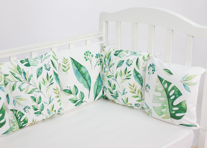 фото Текстильный бортик для кроватки forest kids 376295/376205 цв. зеленый