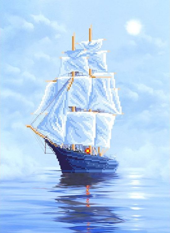 

Рисунок на шелке «Морской бриз»