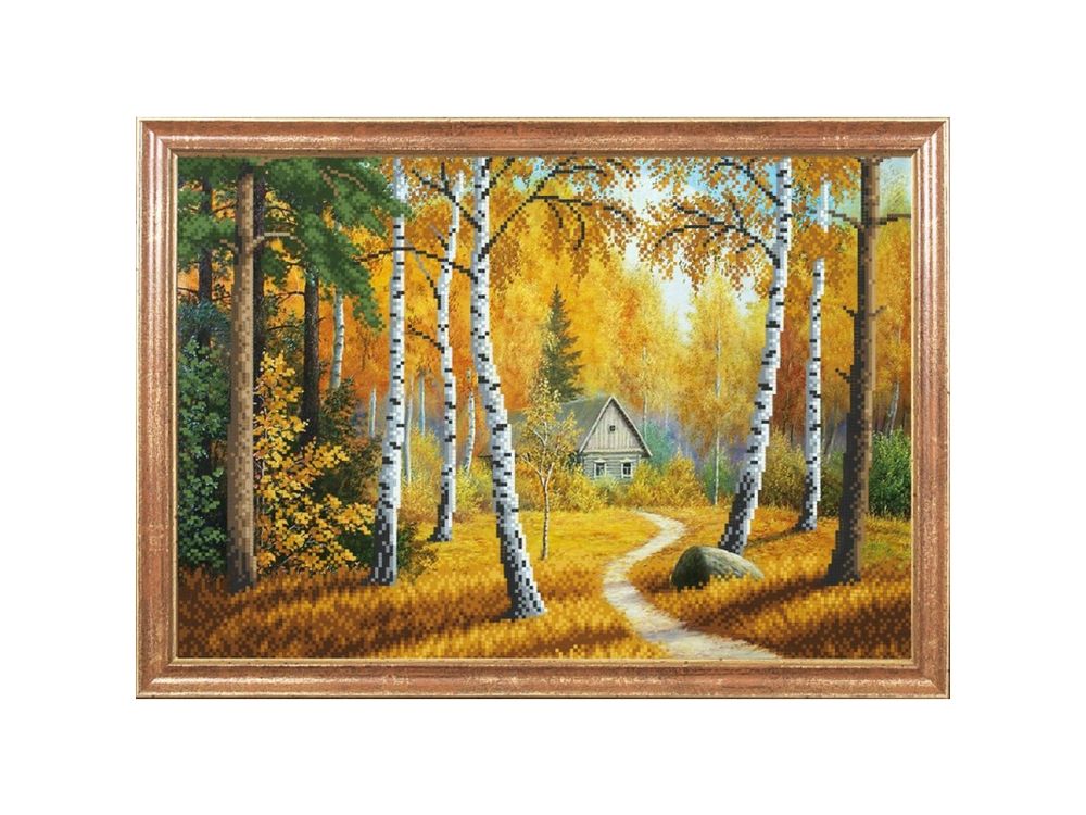 

Рисунок на ткани «Домик в лесу»