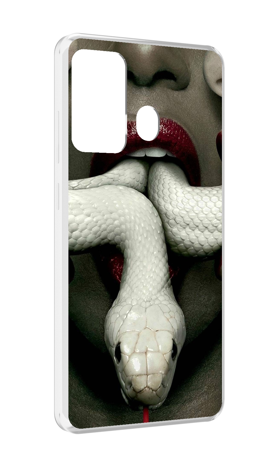 Чехол MyPads в стиле белой змеи для телефонов ITEL A27 и ITEL P17.