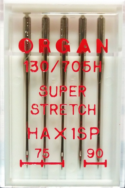 

Иглы Organ суперcтрейч № 75(2), 90(3), 5 шт.